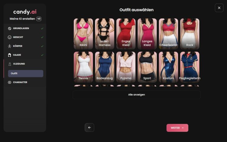 Candy AI Builder, Kleidung