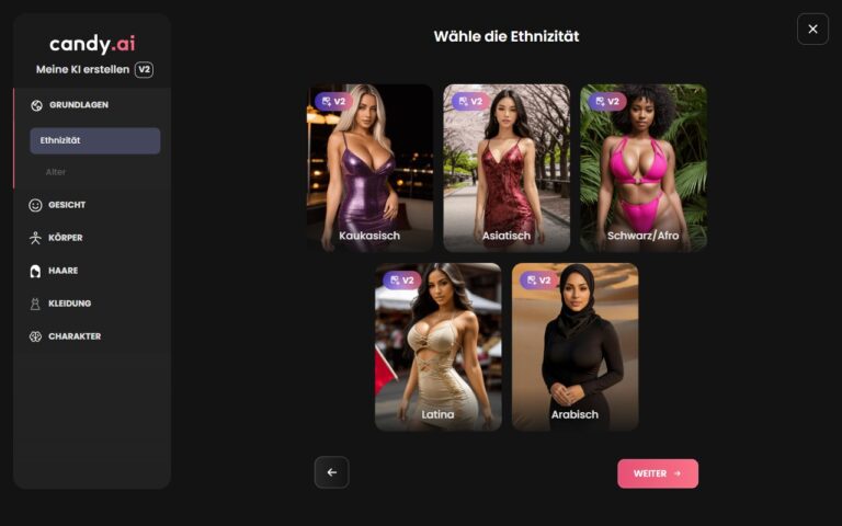 Candy AI Builder, Ethnizit&auml;t