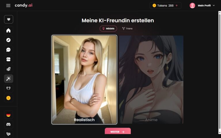 Candy AI Builder, Stil w&auml;hlen