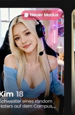 Candy AI Charakter Kim, 18, realistisch Gamer