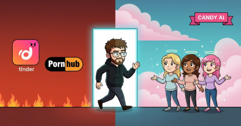 Niklas verl&auml;sst die H&ouml;lle aus Tinder und Pornhub und tritt in das Candy-AI-Paradies ein, umgeben von KI-Freundinnen