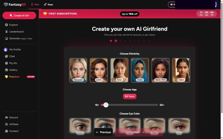 FantasyGF Builder Stufe 2 Ethnie Alter Augen