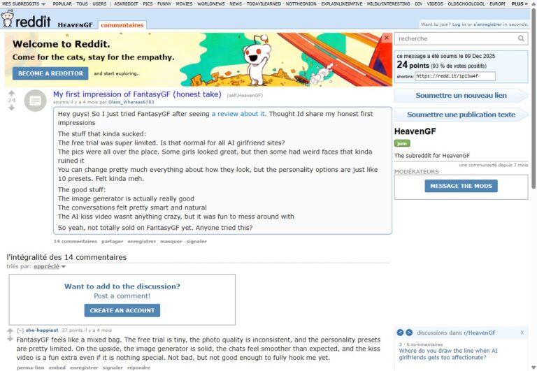 Reddit Thread r HeavenGF My first impression of FantasyGF