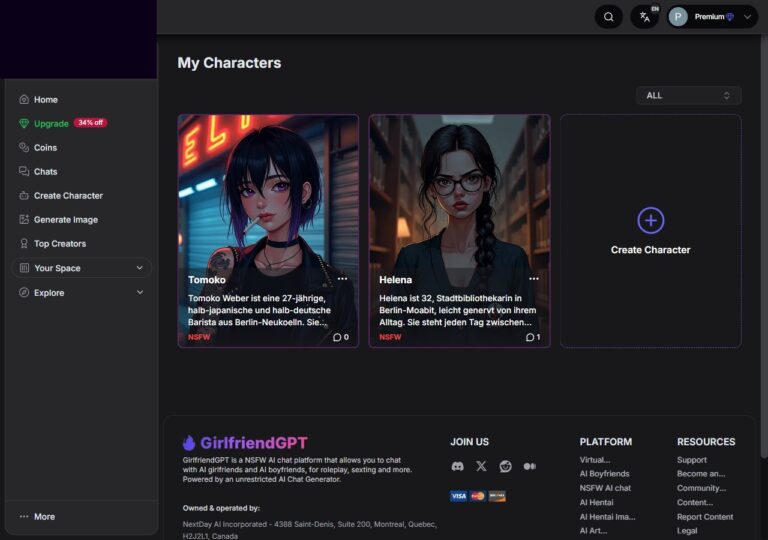 Tomoko und Helena Karten nebeneinander in My Characters