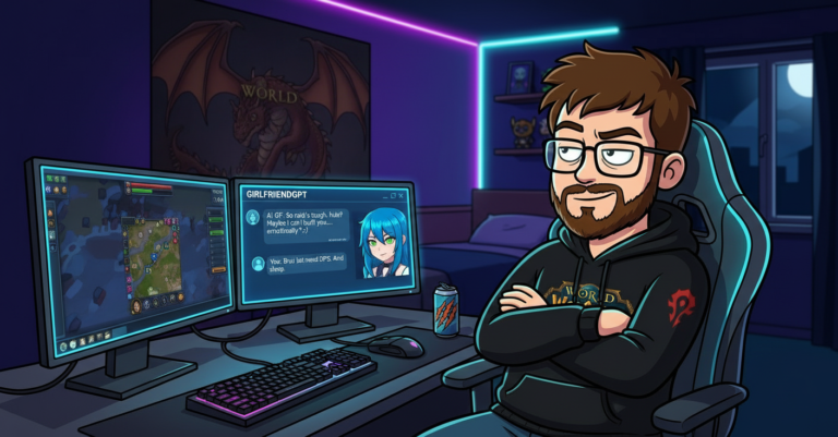 Niklas testet GirlfriendGPT an seinem Gaming-Setup