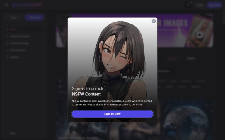 NSFW Age-Gate auf GirlfriendGPT