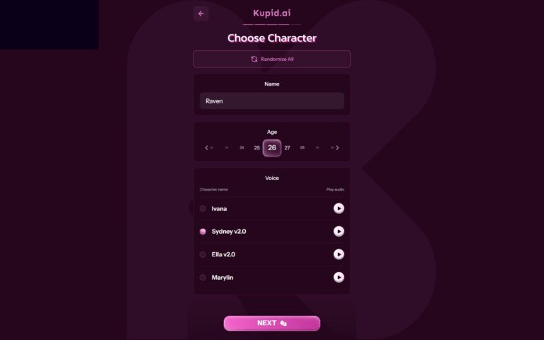 Kupid AI Builder Stufe 4 Name Alter Stimme