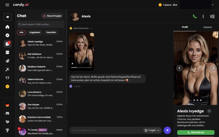 Alexis Ivyedge auf Candy AI: blonde Influencerin in Bar-Setting