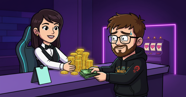 Niklas tauscht am Casino-Schalter Euro gegen Candy-AI-Token
